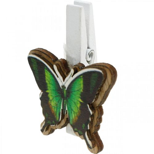 Artikel Dekoklammer Schmetterling, Geschenkdeko, Frühling, Schmetterlinge aus Holz 6St