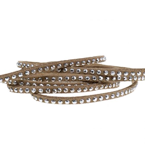 Dekokordel Lederband mit Nietenbesatz 3mm 15m