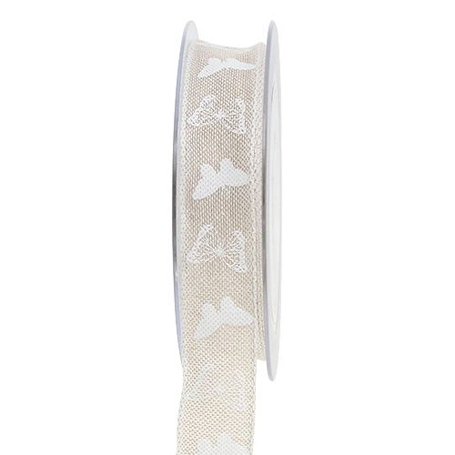 Floristik21 Dekorationsband Leinenband mit Muster 25mm 15m