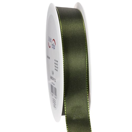 Taftband glänzend Grün 25mm 50m für Dekoration und Floristik