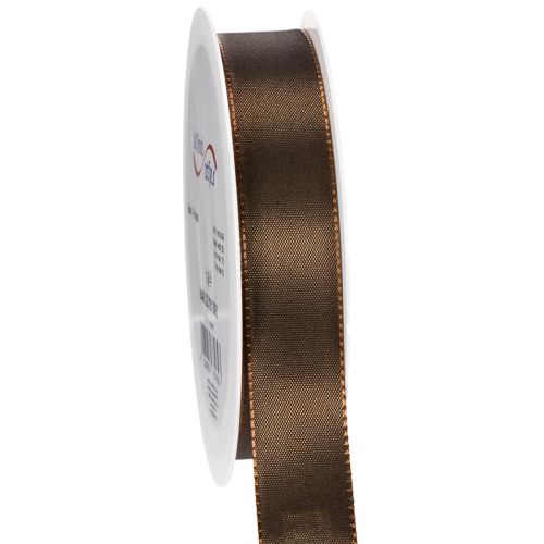 Artikel Taftband Braun 25mm x 50m auf Rolle für Dekoration