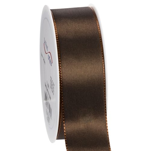 Geschenkband Taft 40mm Braun glänzend 50m