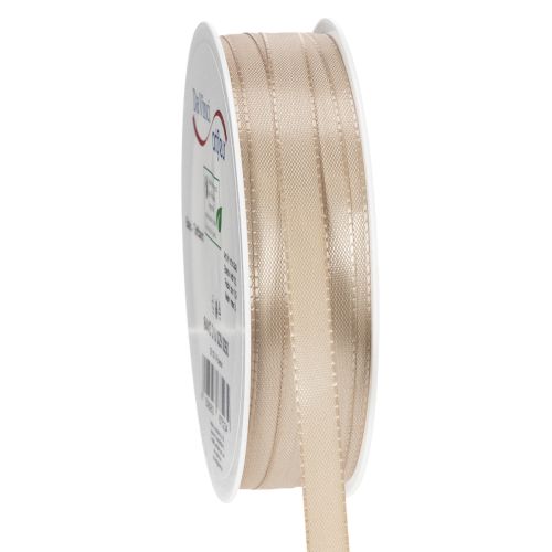 Geschenkband Stoff Beige 10mm x 50m für Verpackungen und Dekoration