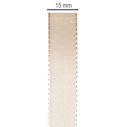 Dekoband Satinband Beige 15mm 50m/Rolle | Floristik21.de
