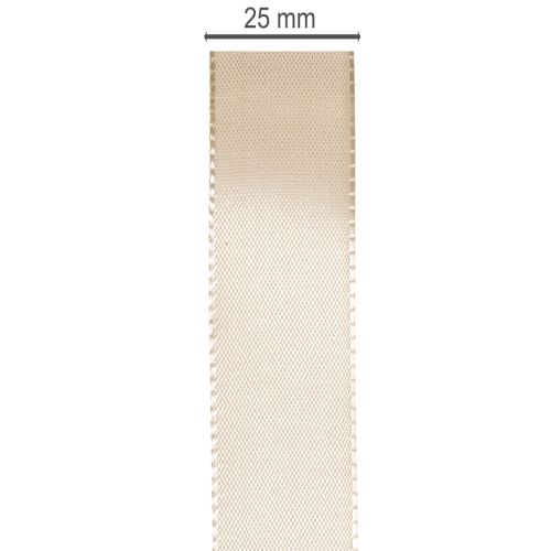 Dekoband Satin Beige Taftband 25mm x 50m | Floristik21.de
