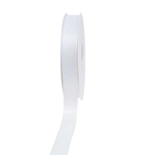 Floristik21 Dekorationsband Weiß 15mm 50m