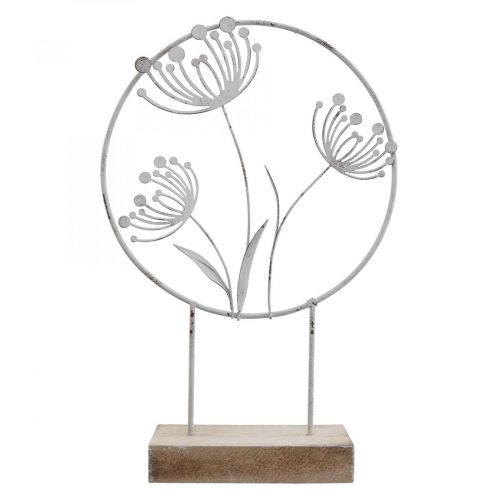 Dekoring Aufsteller Metall Weiß Frühling Ø20cm H32cm