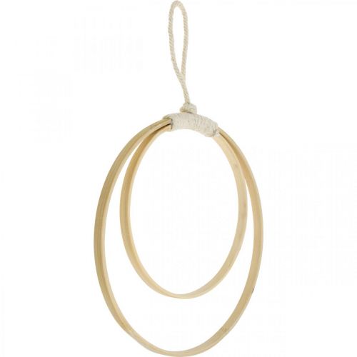 Artikel Ring zum Hängen, DIY, Fensterdeko, Boho-Stil, Doppelring Naturfarben Ø20/15cm 4 St