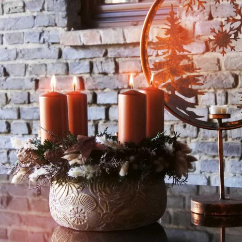 Dekoschale Keramik Gold Blüten Braun Ø23,5cm H11,5cm