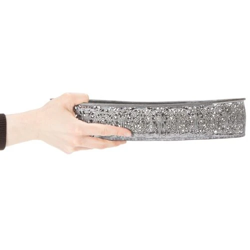 Dekoschale Metall Muster Grau Oval L36cm/33,5cm 2er-Set | Floristik21.de