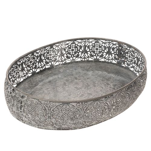 Dekoschale Metall Oval Muster