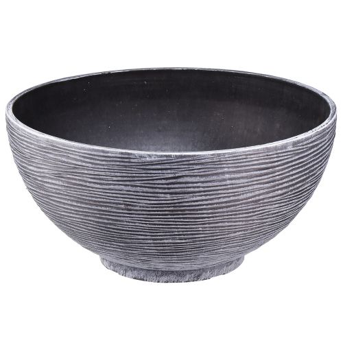 Floristik21 Dekoschale Rund Pflanzschale Grau Schwarz Ø40cm H19,5cm