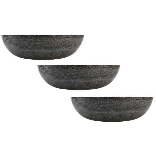 Artikel Runde Dekoschale in Grau für Floristik & Deko, 3er-Set, Ø37cm H10,5cm