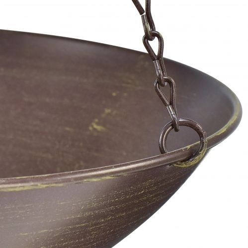 Floristik21 Dekoschale zum Hängen Metall Dunkelbraun Ø30cm H55cm