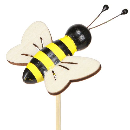 Artikel Deko-Bienenstecker Holz Bienen Schwarz-Gelb 6cm 8er Set