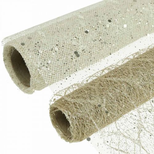 Floristik21 Tischband Dekostoff Champagner x 2 sortiert 35x200cm