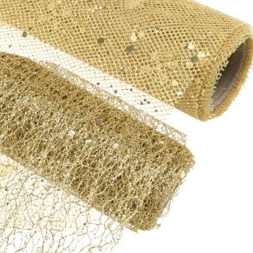 Floristik21 Tischband Dekostoff Gelb Gold x 2 Sortiert 35x200cm