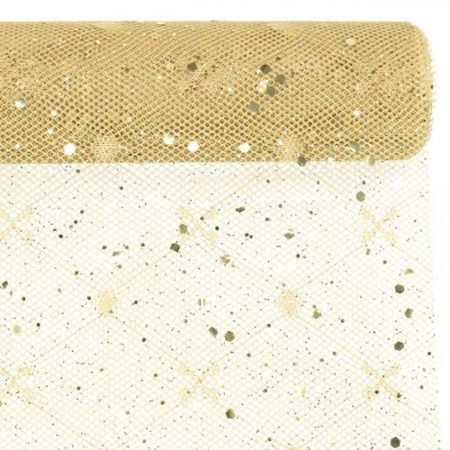 Floristik21 Tischband Dekostoff Gelb Gold x 2 Sortiert 35x200cm