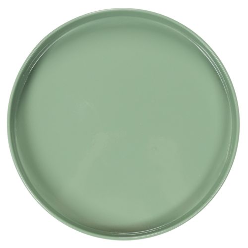 Dekoteller Metall Grün Rund 20 cm | Floristik21.de