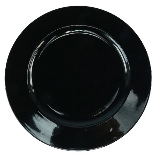 Artikel Dekoteller Schwarz Flach Glänzend Kunststoff Ø28cm H2cm