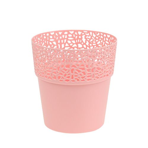 Floristik21 Dekotopf Plastik Rosa Ø13cm H13,5cm 1 St