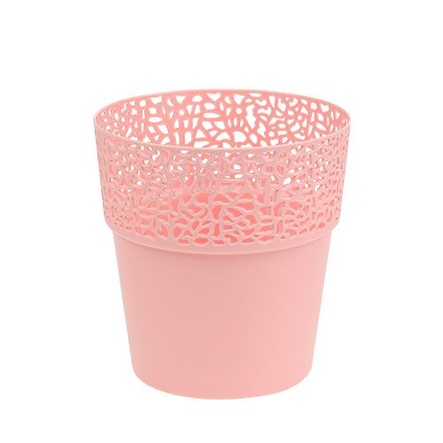 Floristik21 Dekotopf Plastik Rosa Ø13cm H13,5cm 1St