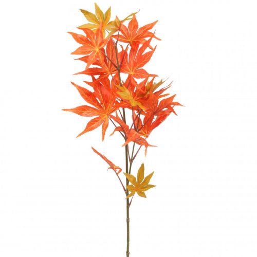 Floristik21 Dekozweig Ahorn Orange Blätter Kunstzweig Herbst 80cm