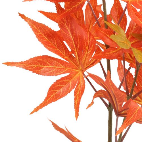 Floristik21 Dekozweig Ahorn Orange Blätter Kunstzweig Herbst 80cm