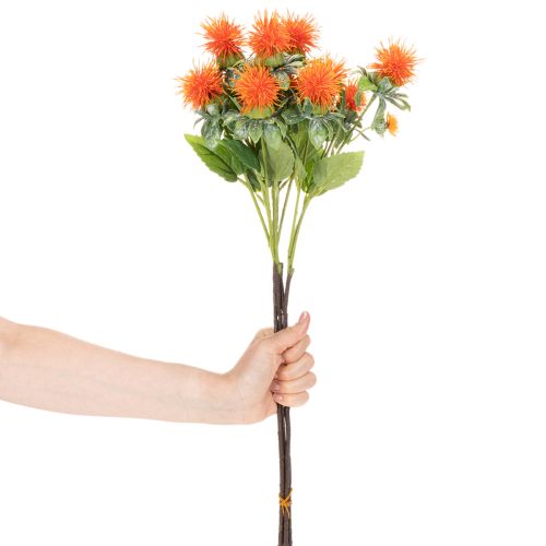 Künstliche Färberdistel orange 55cm Kunstblume für Innenbereich 4St | Floristik21.de