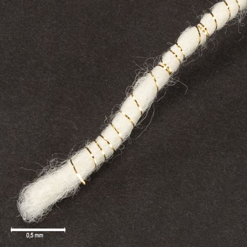 Artikel Wollkordel Weiß mit Goldfaden 5m x 5mm – Dekokordel mit Draht für Basteln und Floristik