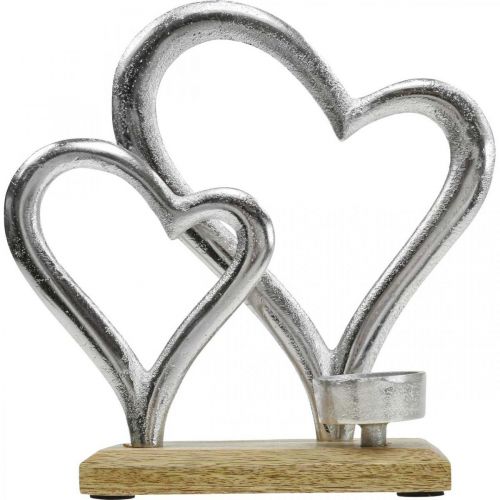 Artikel Teelichthalter Herz Metall Deko Tischdeko Holz 22cm