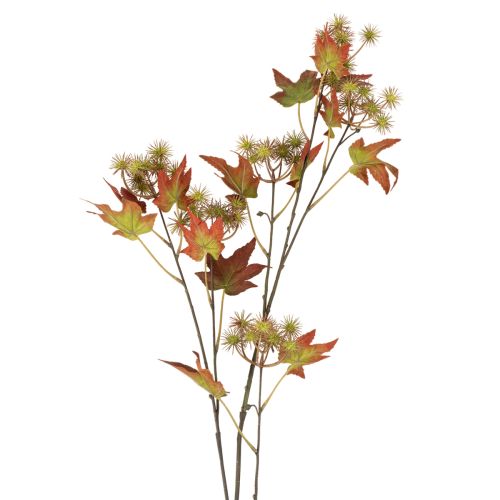 Künstlicher Amberbaumzweig mit Fruchtständen 132cm Herbstfarben Kunststoff