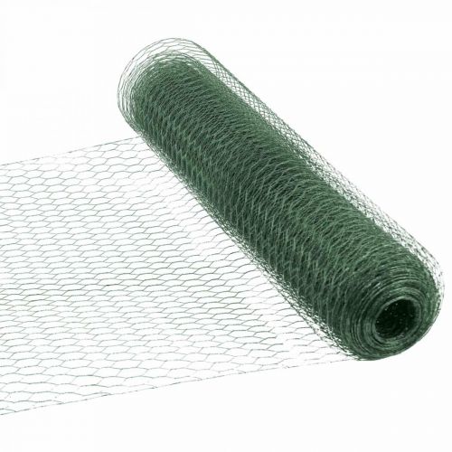 Floristik21 Sechseckgeflecht Grün Draht PVC-ummantelt Maschendraht 50cm×10m