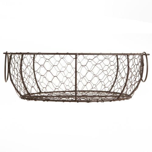 Artikel Drahtkorb Schale mit Henkel Braun Ø35/30/25cm 3er-Set Dekoration Aufbewahrung