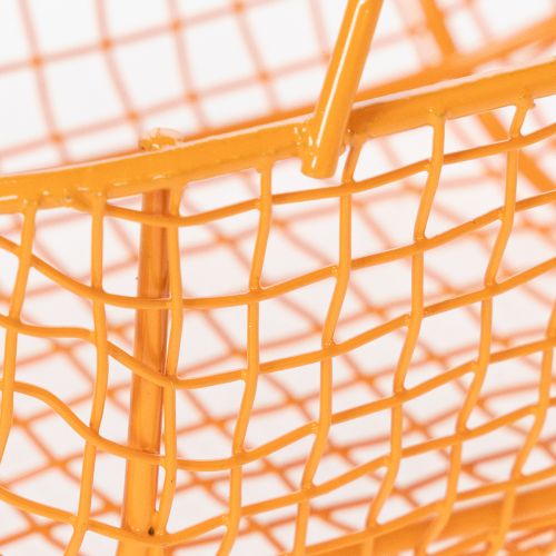 Artikel Drahtkorb Metall 17x10x12 cm mit Holzgriff für Dekoration und Aufbewahrung