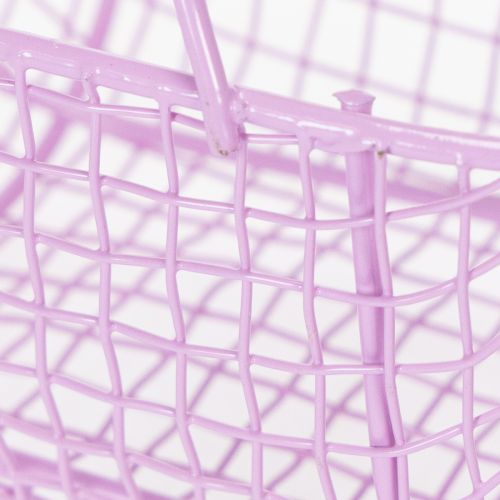 Artikel Drahtkorb mit Holzgriff 17cm für Dekoration und Aufbewahrung, 6 Stück