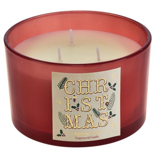 Floristik21 Dreidochtkerze Weihnachten Duftkerze im Glas Zimt Nelke Ø13cm