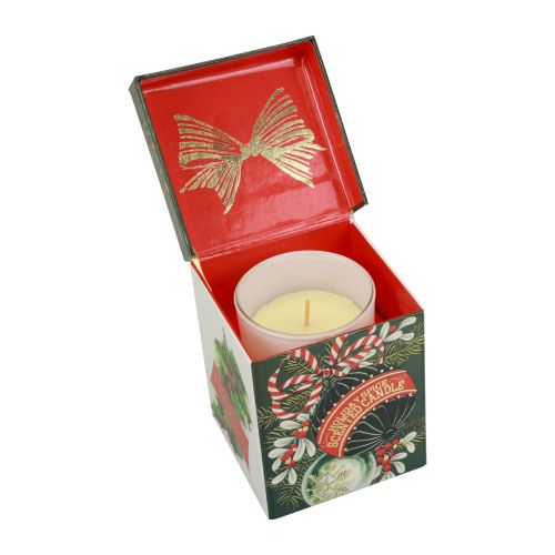 Floristik21 Duftkerze Weihnachten Kerze Glas Weiß Weihnachtskerze 7,5cm
