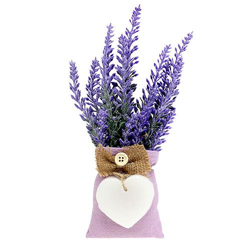 Floristik21 Lavendelbeutel 18cm mit Wachsherz