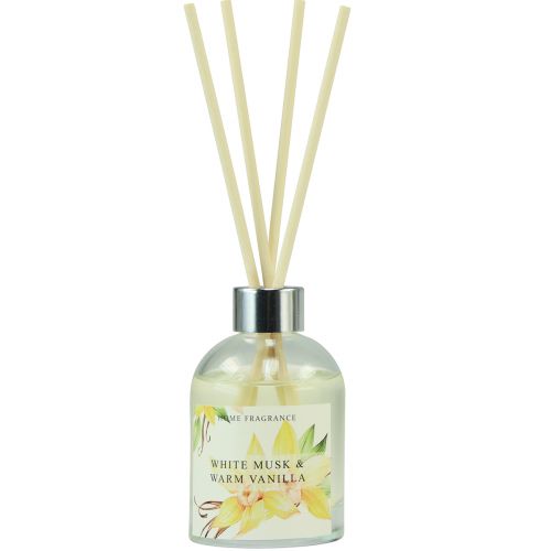 Floristik21 Duftstäbchen Raumduft Glas Vanille Weißer Moschus 100ml