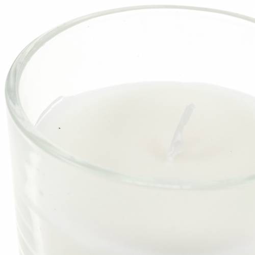 Duftkerze im Glas Vanille Weiß Ø8cm H10,5cm