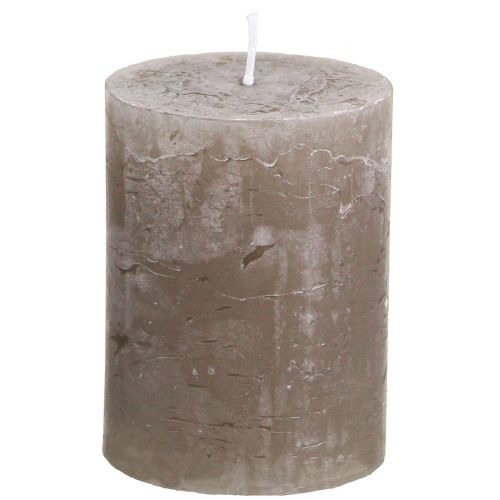 Floristik21 Durchgefärbte Stumpenkerzen Braun 60×80mm 4er-Set für Deko und Ambiente
