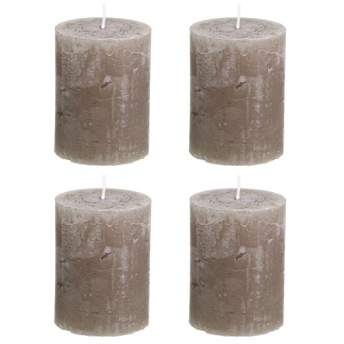 Artikel Durchgefärbte Stumpenkerzen Braun 60×80mm 4er-Set für Deko und Ambiente