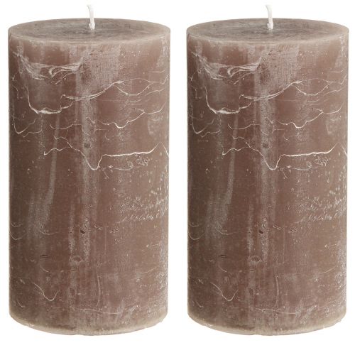 Artikel Durchgefärbte Kerzen Braun Stumpenkerzen 85×150mm 2 St f&amp;uuml;r stilvolle Deko