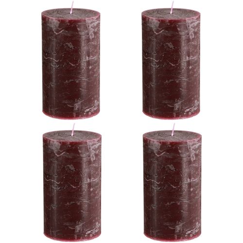 Artikel Durchgefärbte Stumpenkerzen Burgund 70x120mm - Set aus 4 für stimmungsvolle Dekoration