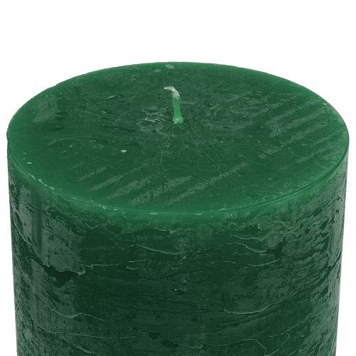 Durchgefärbte Kerzen Dunkelgrün 60x100mm 4 St | Floristik21.de