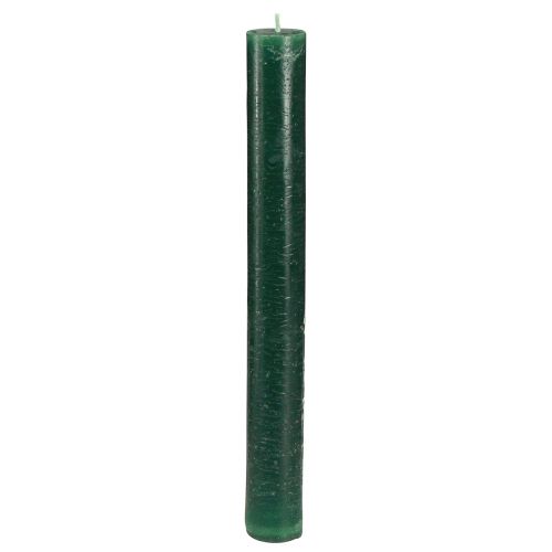 Dunkelgrüne Stabkerzen 34x300mm, lang brennend, 4er-Set für Dekoration & Ambiente einkaufen | Floristik21.de