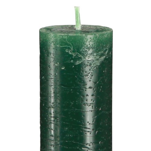 Dunkelgrüne Stabkerzen 34x300mm, lang brennend, 4er-Set für Dekoration & Ambiente | Floristik21.de