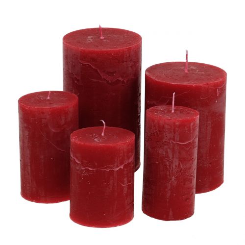 Artikel Durchgefärbte Kerzen Dunkelrot unterschiedliche Größen