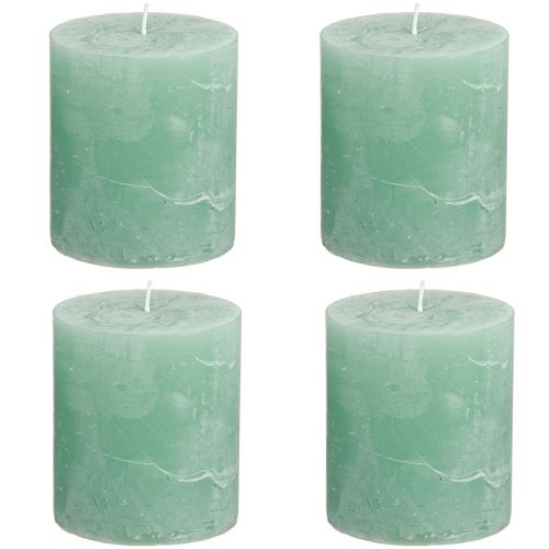Artikel Durchgefärbte Kerzen Grün Jade Stumpenkerzen 70×80mm 4 St
